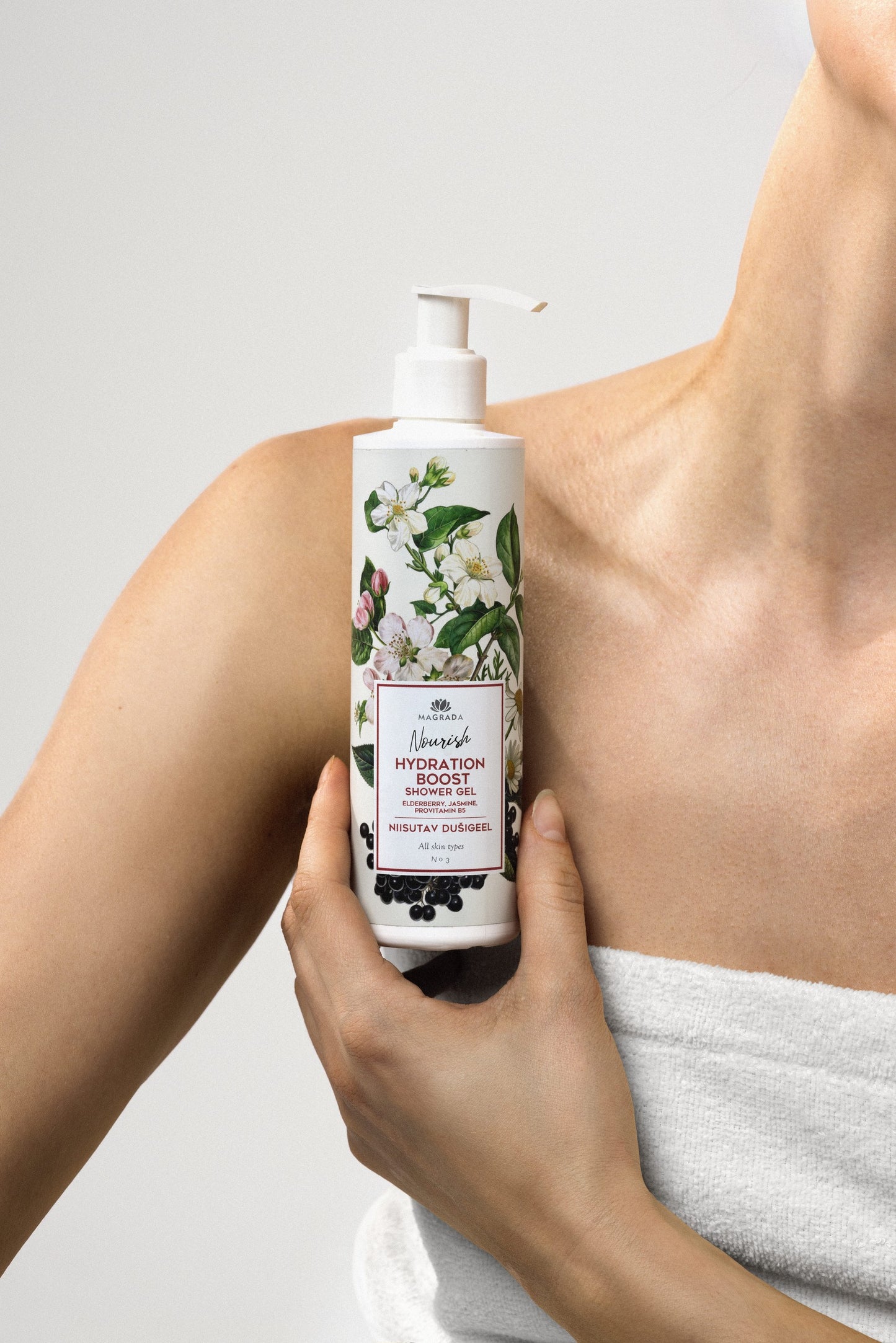 Moisturizing Shower Gel With Elderberry And Jasmine, 250 ml