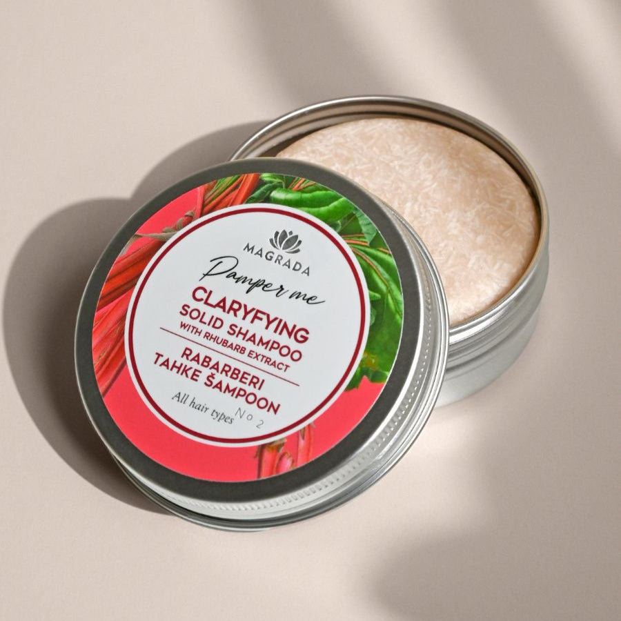 Clarifying Solid Shampoo With Rhubarb Extract